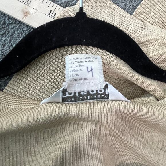 Exclusively Misook Cardigan Sweater Womens Medium Petite‎ Tan Striped Open Front - Picture 6 of 8